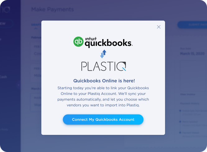 feature-quickbooks Plastiq Quickbooks integration